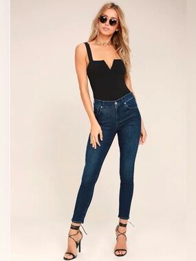 AGOLDE Sophie High Rise Dark Wash Skinny Jeans